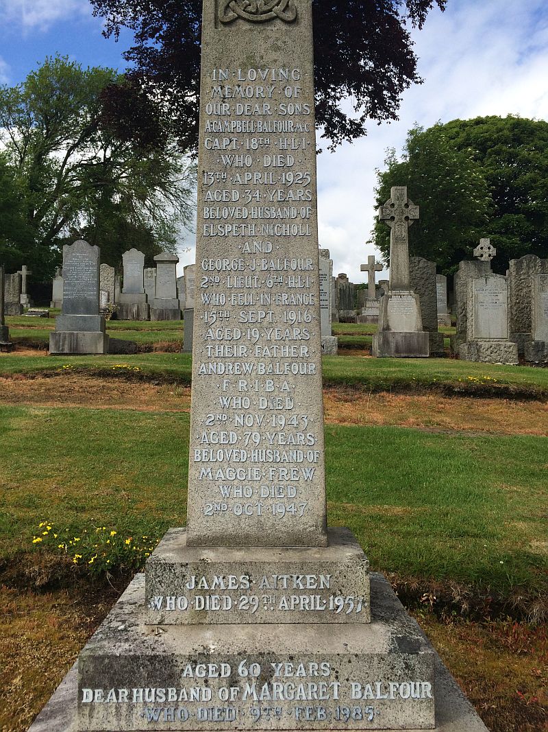 George Balfour Kilbarchan memorial